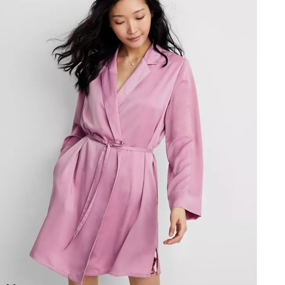 State of Day Women's Crepe de Chine Robe Pink Mauve Size NWOT